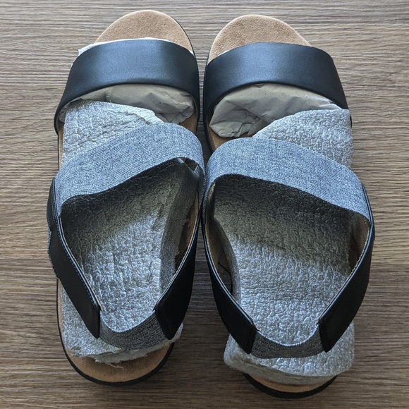 Easy Spirit Black Kaffi Slingback Wedge Sandal - Picture 8 of 8